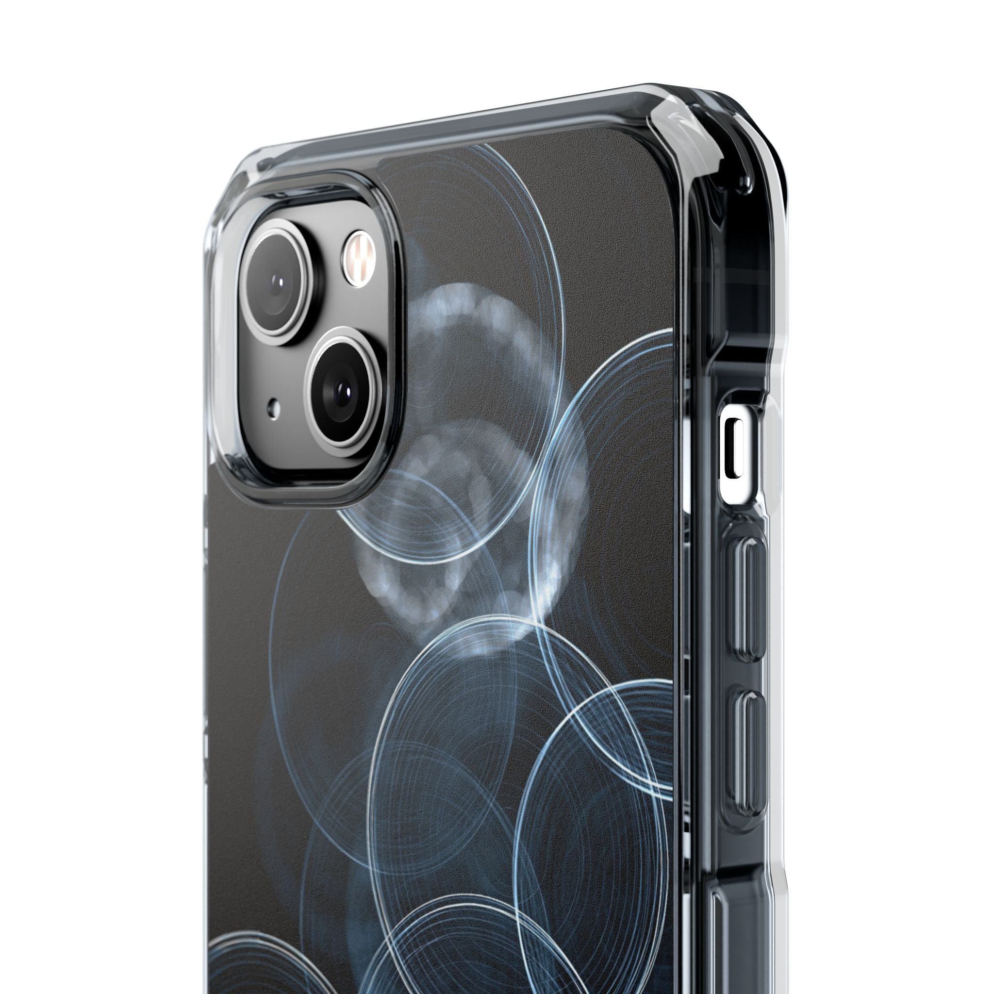 Blue Impact MagSafe Phone Case for iPhone - Cyan Pulse Ripple