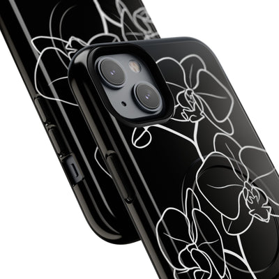 Black Tough 2.0 Magsafe Phone Case for iPhone - Noir Alabaster Orchid