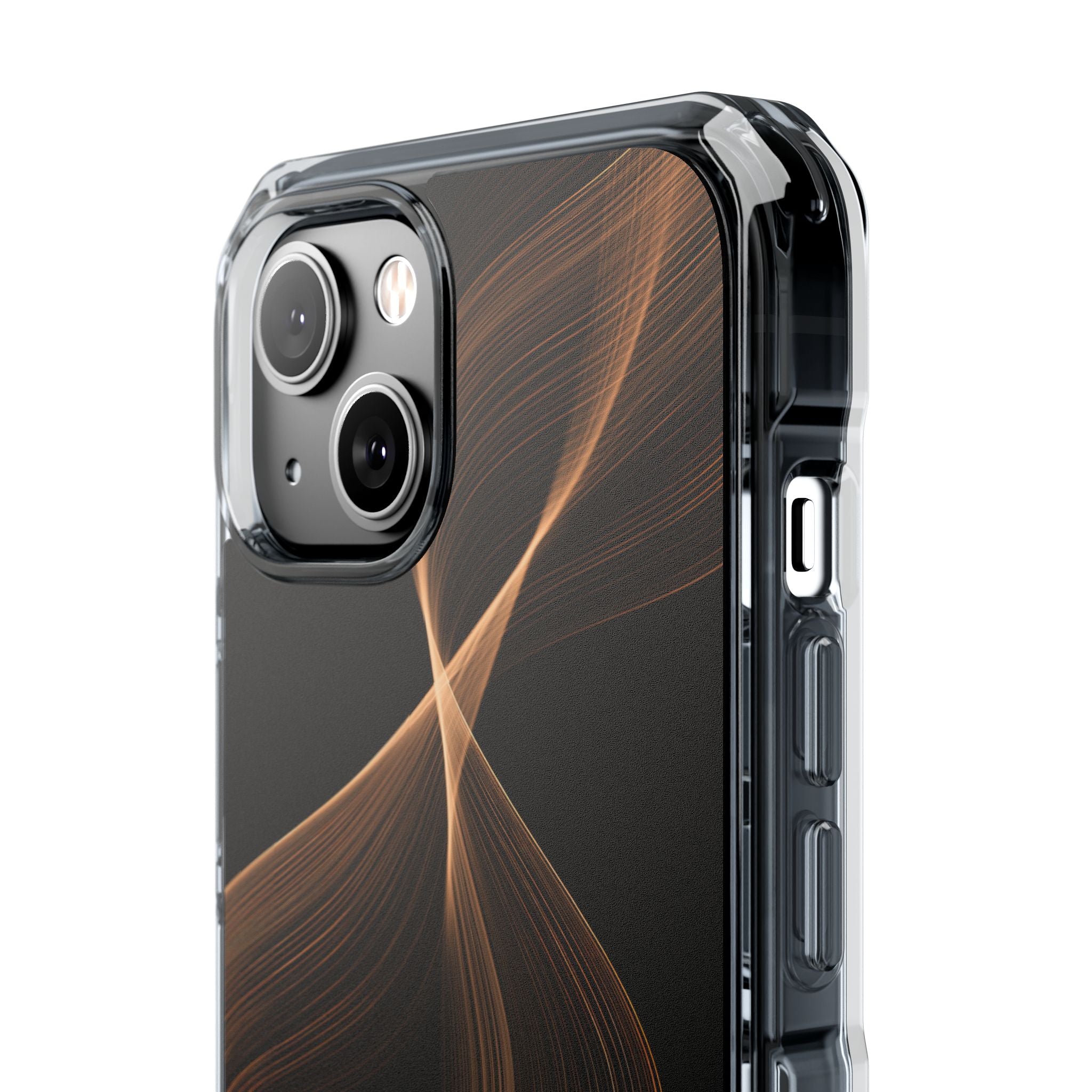 Brown Impact MagSafe Phone Case for iPhone - Copper Silk Wave