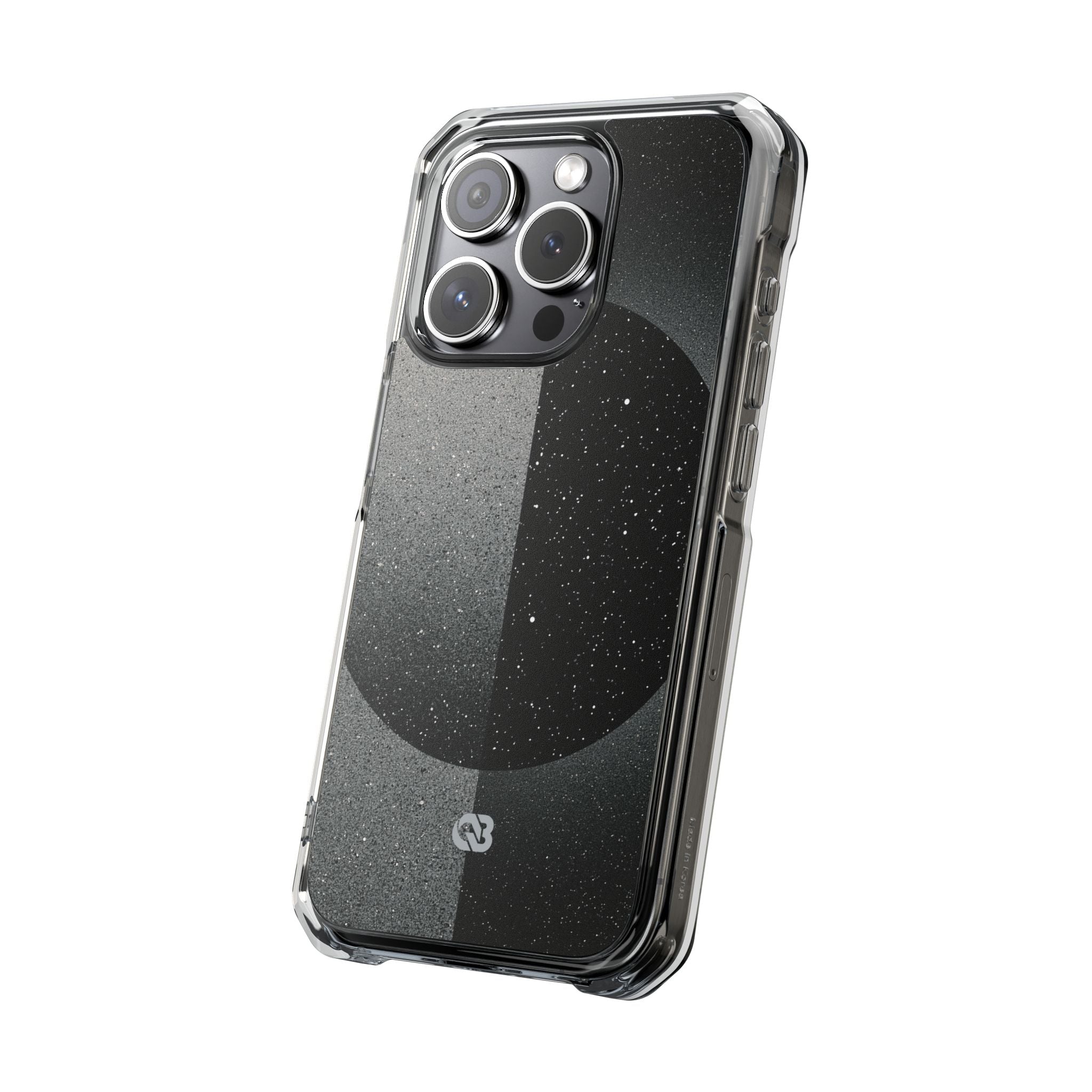 Black Impact MagSafe Phone Case for iPhone - Lunar Static Orbit
