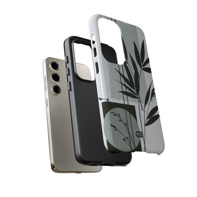 Grey Tough Phone Case for Samsung - Sage Bamboo Noir