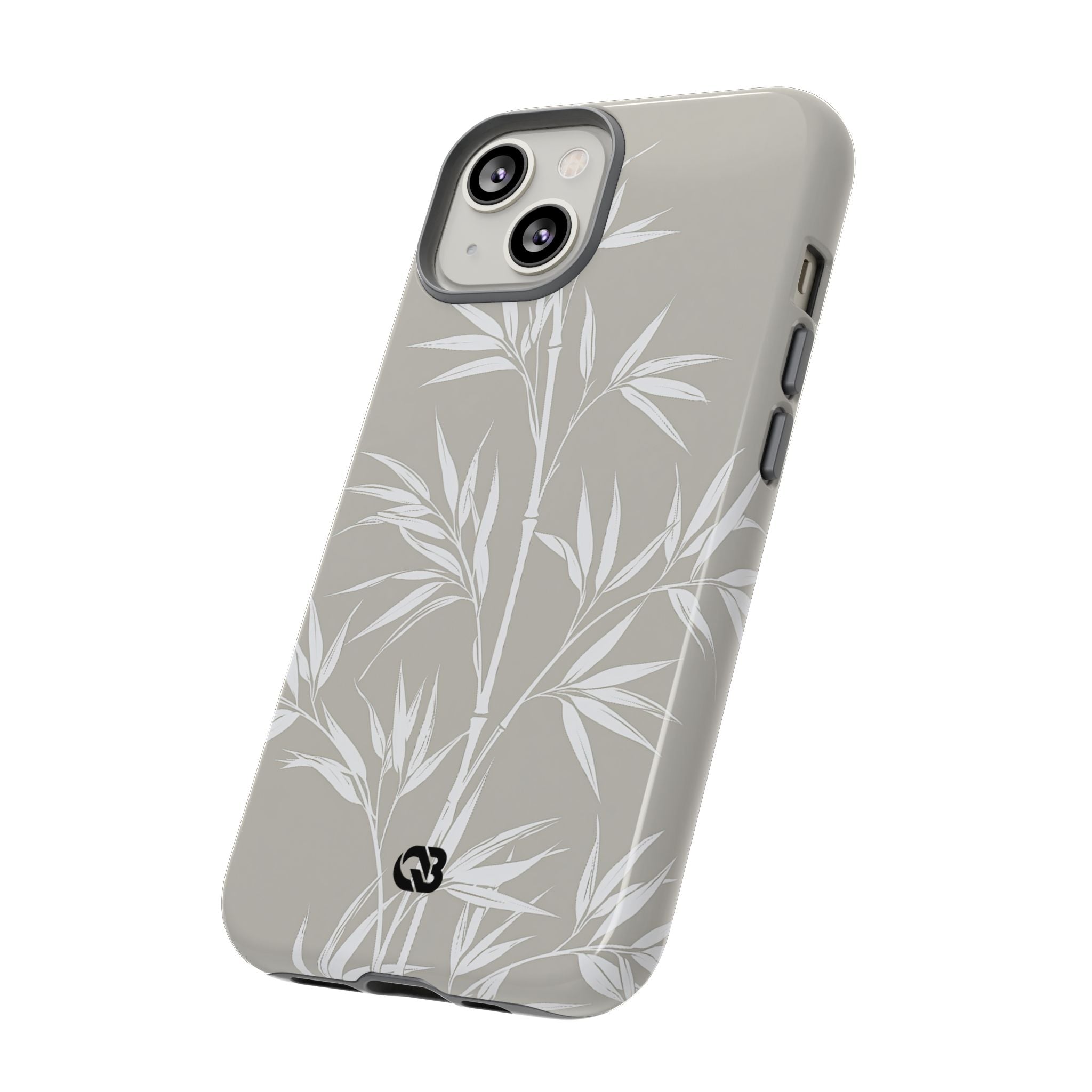 Beige Tough Phone Case for iPhone - Sandstone Bamboo Stalks