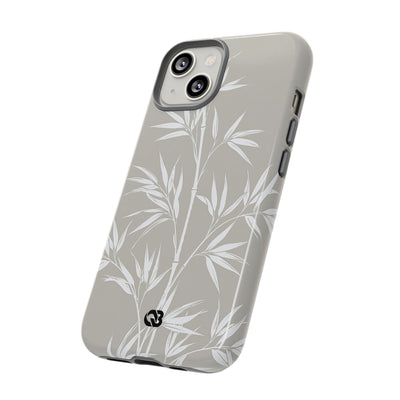 Beige Tough Phone Case for iPhone - Sandstone Bamboo Stalks
