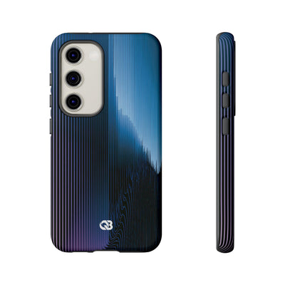 Blue Tough Phone Case for Samsung - Indigo Distortion Wave