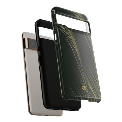 Green Tough Phone Case for Google Pixel - Midnight Gilded Grass