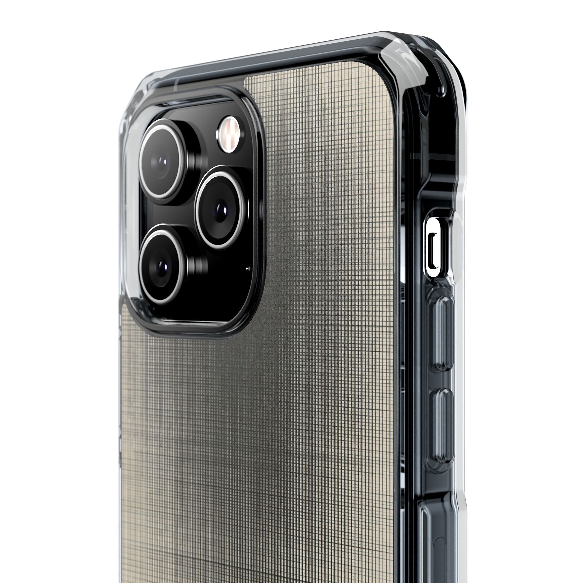 Beige Impact MagSafe Phone Case for iPhone - Carbon Screen Grid