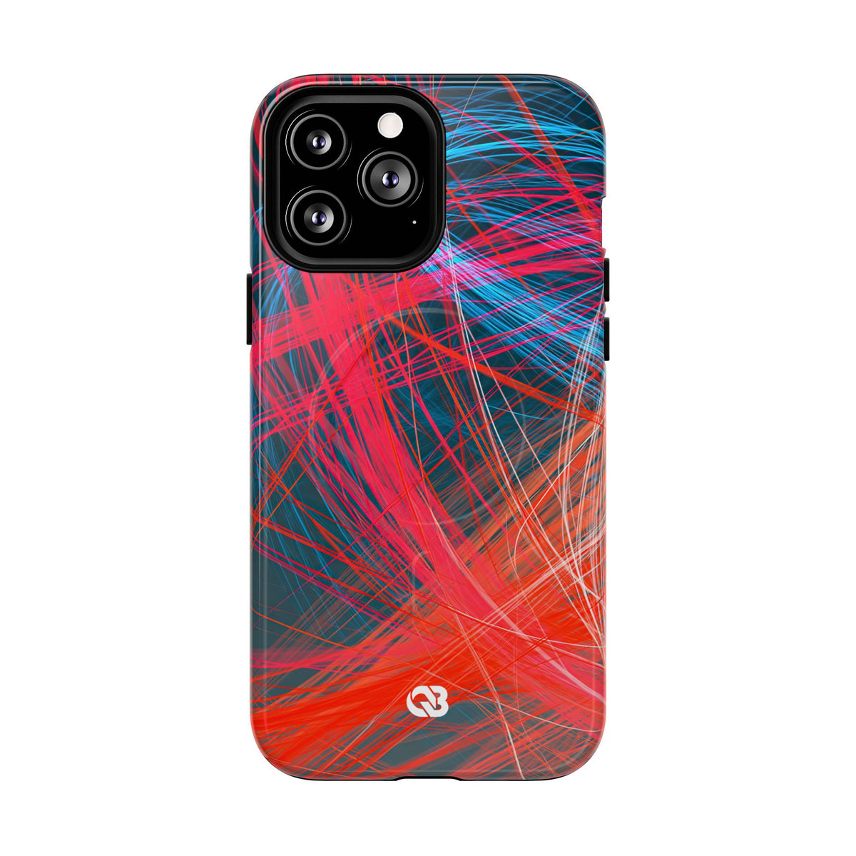 Neon Fiber Stream · Tough 2.0 Magnetic Phone Case for iPhone · Red