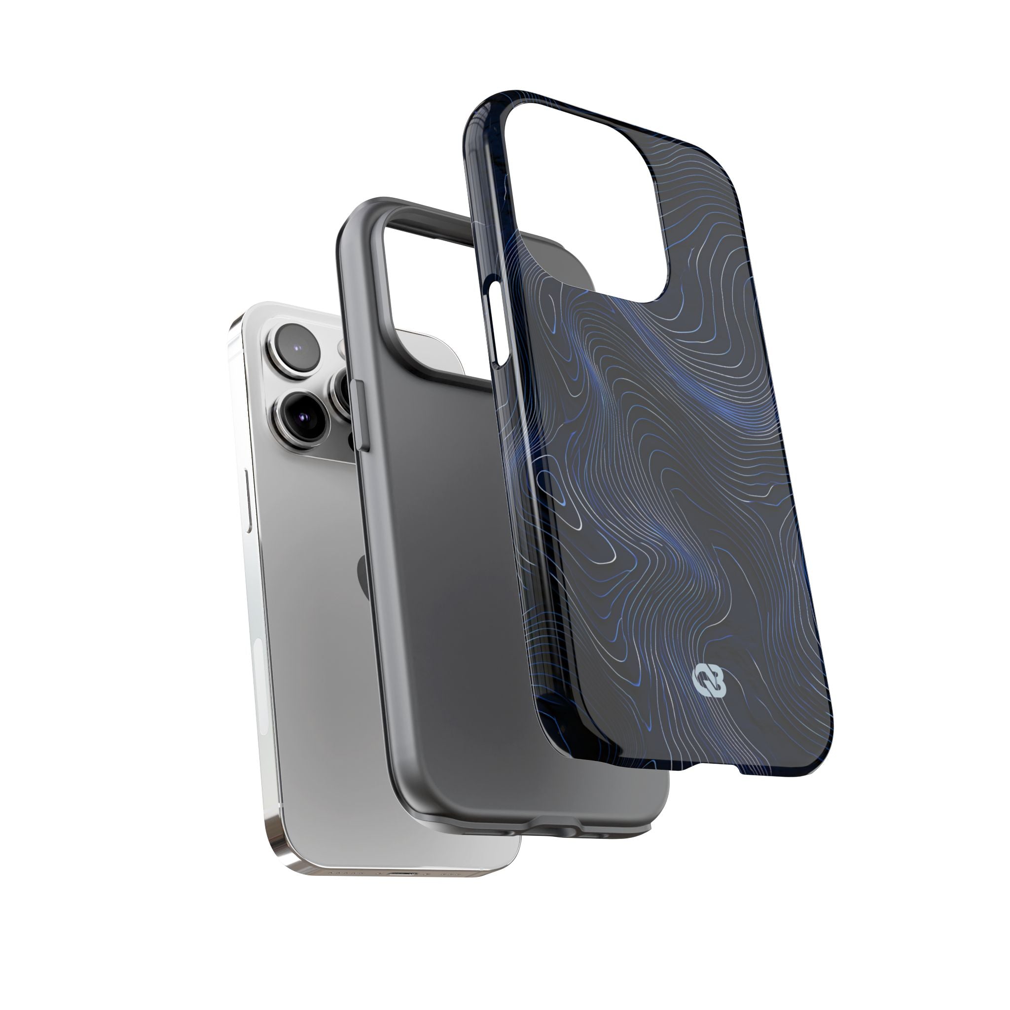 Blue Tough Phone Case for iPhone - Cobalt Contour Ridge