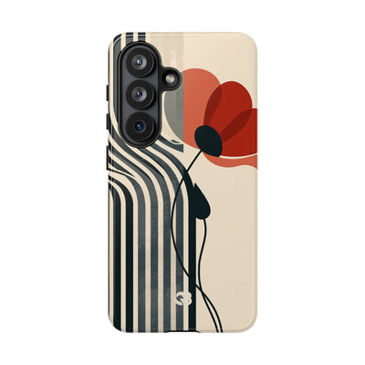 Beige Tough Phone Case for Samsung - Crimson Line Bloom