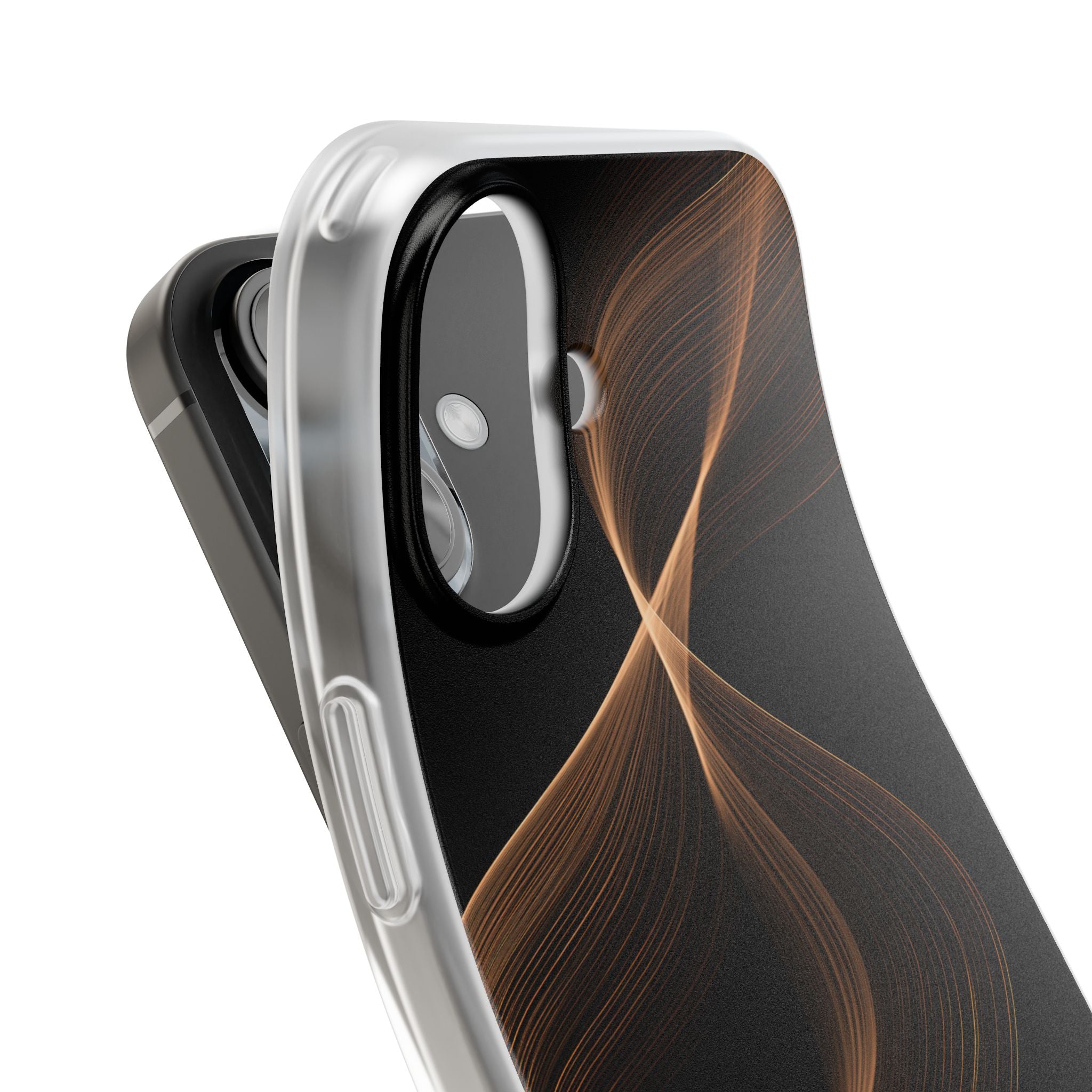 Brown Lite Phone Case for iPhone - Copper Silk Wave