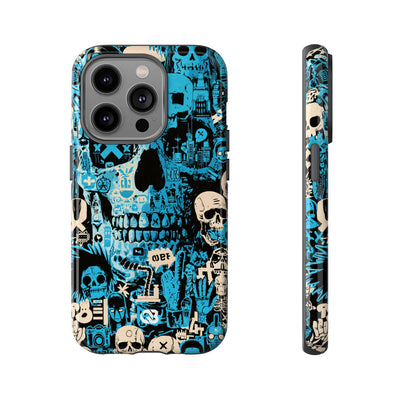 Electric Skull Graffiti · Tough Phone Case for iPhone · Blue