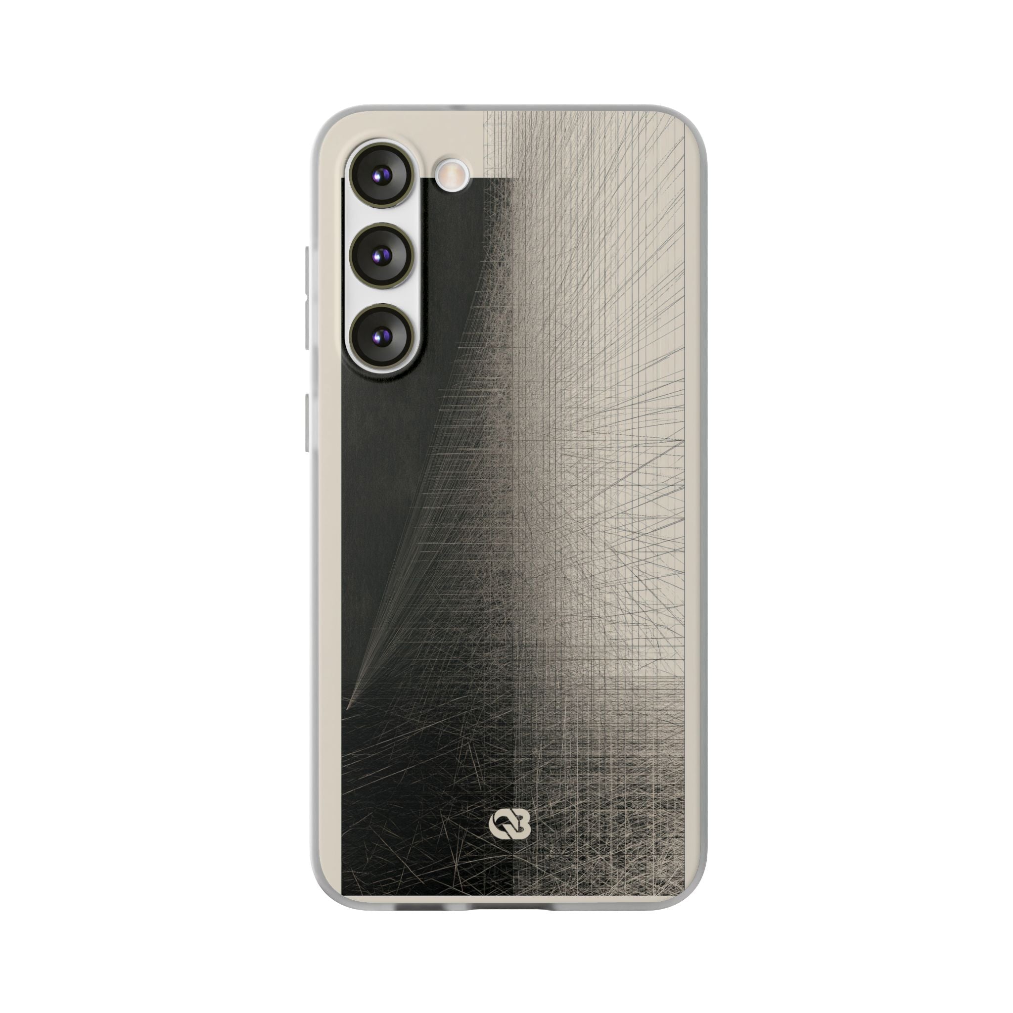 Beige Lite Phone Case for Samsung - Brutalist Graphite Grid