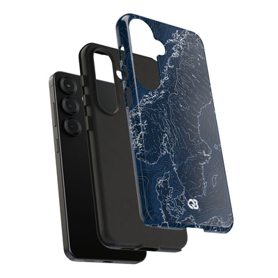 Nordic Contour Chart · Tough Phone Case for Samsung · Blue