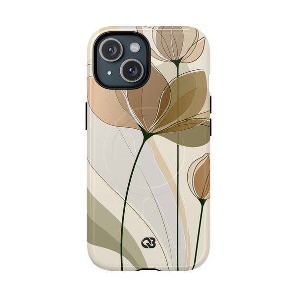 Translucent Petal Contour · Tough 2.0 Magnetic Phone Case for iPhone · Beige