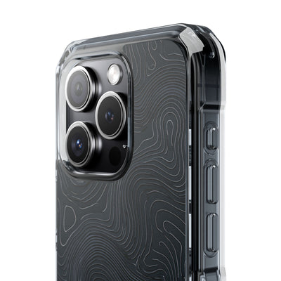 Black Impact MagSafe Phone Case for iPhone - Obsidian Ridge Topo