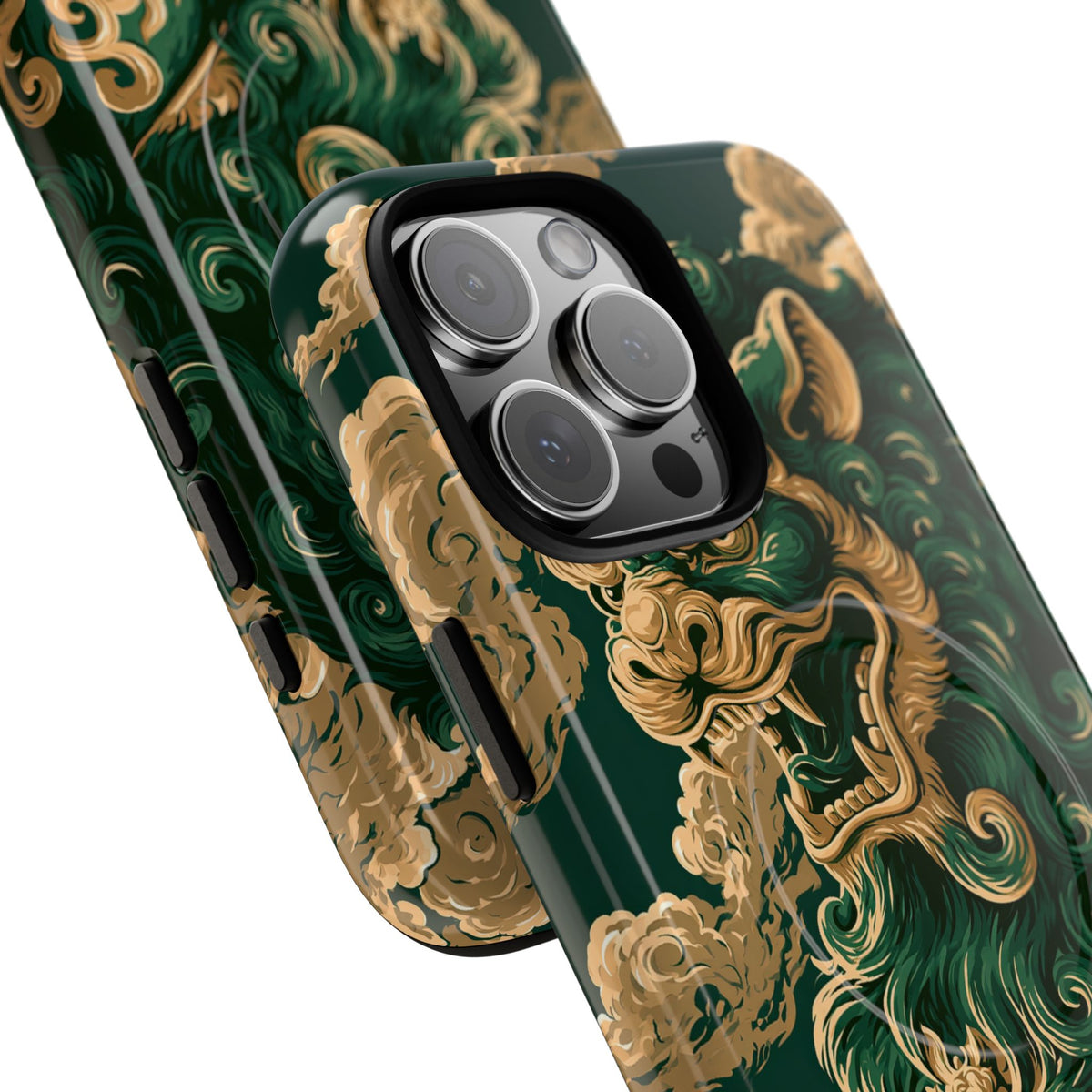 Imperial Guardian Lion · Tough 2.0 Magnetic Phone Case for iPhone · Green