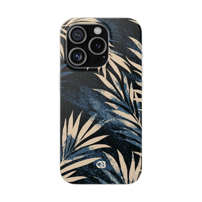 Blue Lite Phone Case for iPhone - Midnight Indigo Palm