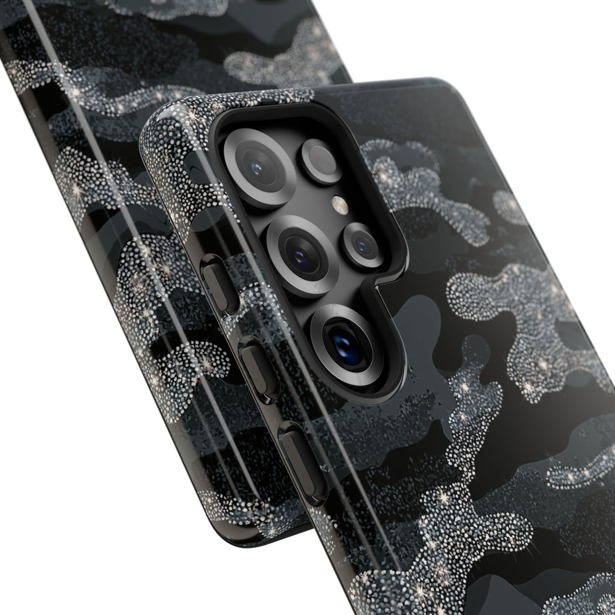 Glitter Shadow Camo · Tough Phone Case for Samsung · Black