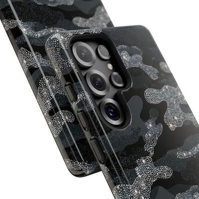 Glitter Shadow Camo · Tough Phone Case for Samsung · Black