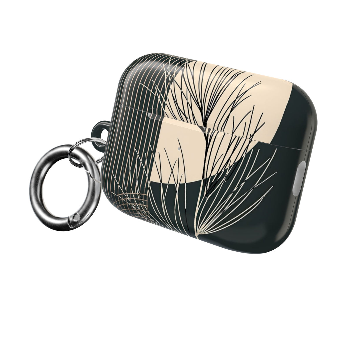 Botanical Crescent Linework · Hard Case for AirPods & AirPods Pro · Green