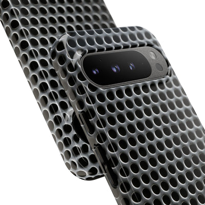 Silver Tough Phone Case for Google Pixel - Brutalist Steel Mesh