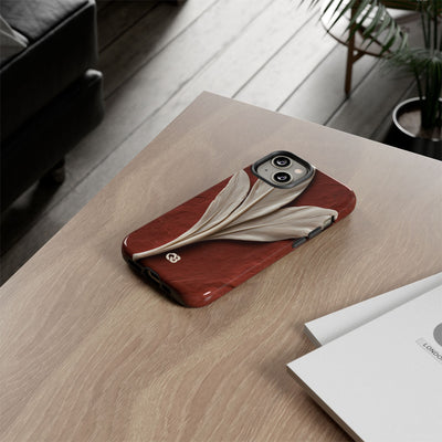 Carved Ivory Plume · Tough Phone Case for iPhone · Red