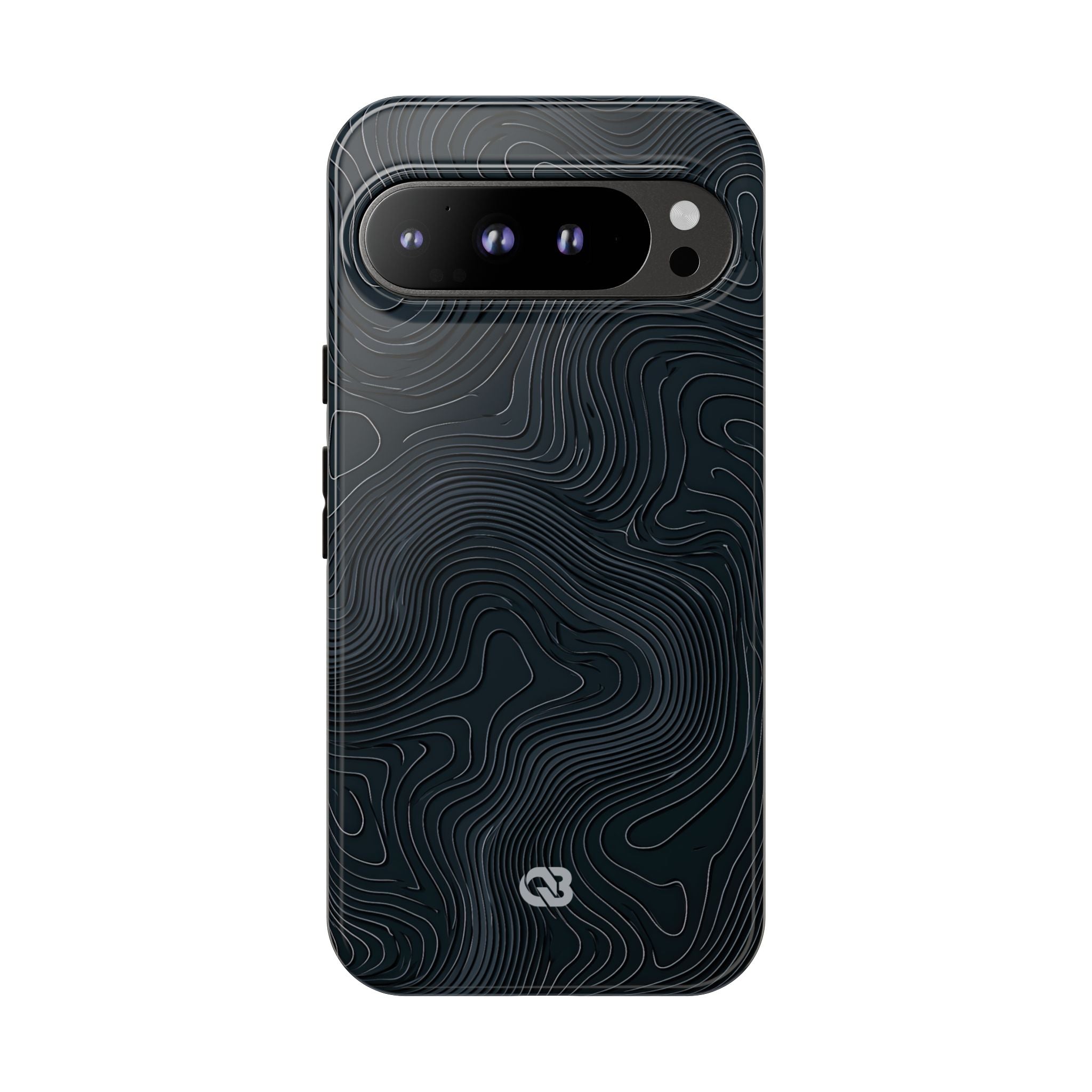 Black Tough Phone Case for Google Pixel - Obsidian Ridge Topo