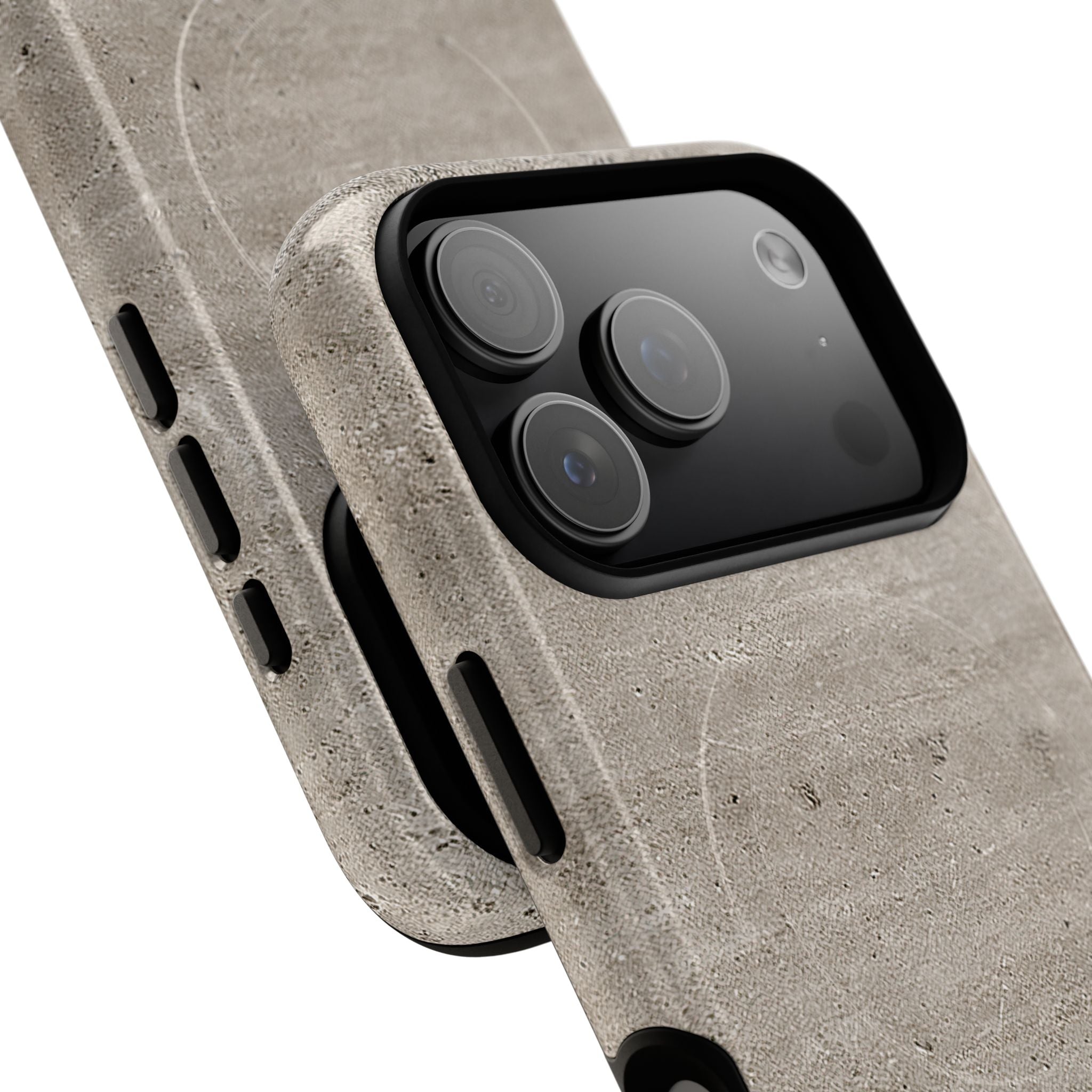 Grey Tough 2.0 Magsafe Phone Case for iPhone - Brutalist Stone Grit