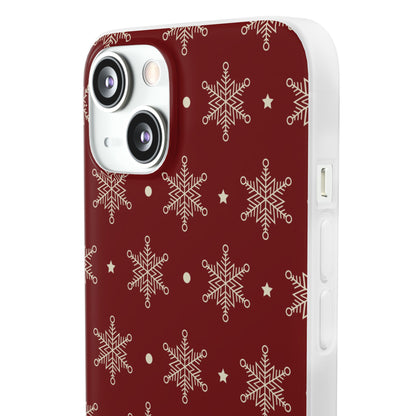 Cream Snowflake Crimson iPhone 13 - Soft
