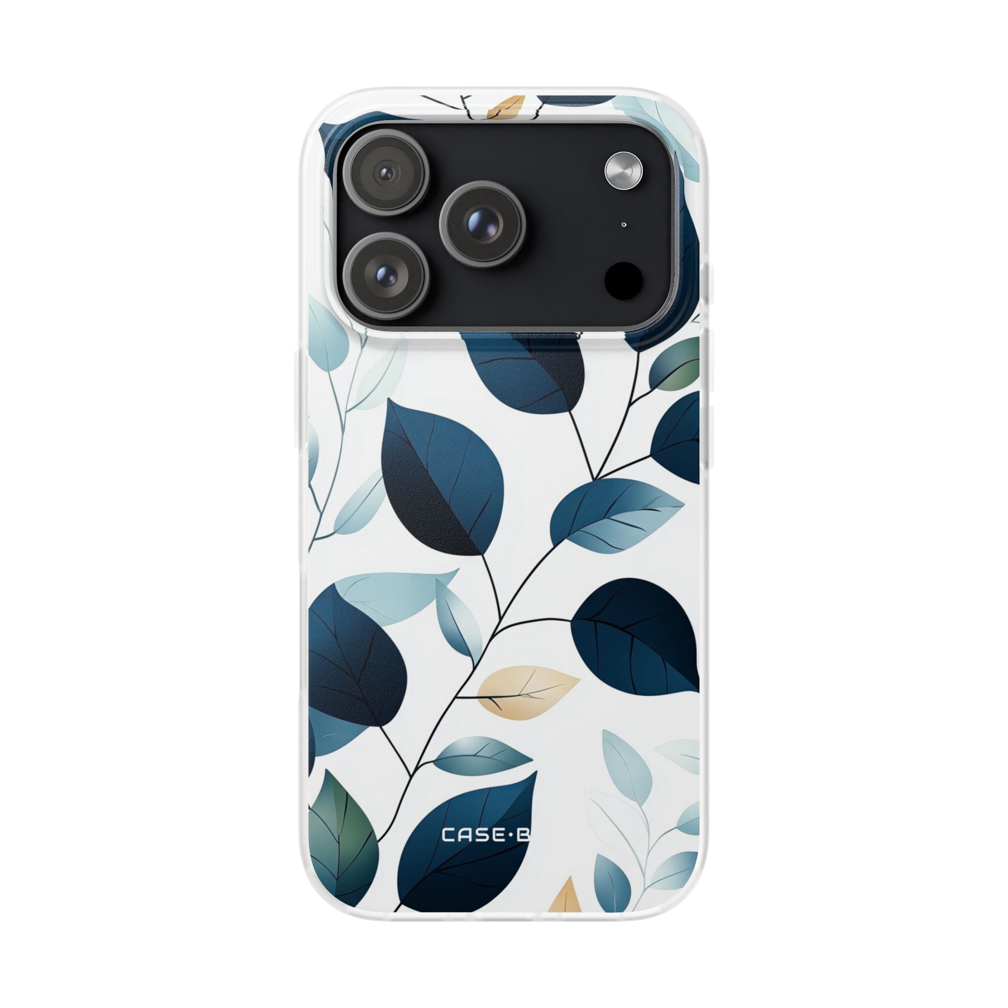 Navy Leaf Veins iPhone 17 Pro Case - Soft - CASE•BOB