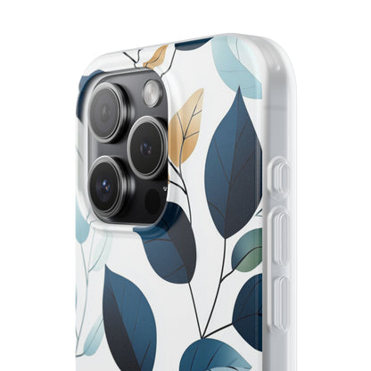 Navy Leaf Veins iPhone 15 Pro Case - Soft