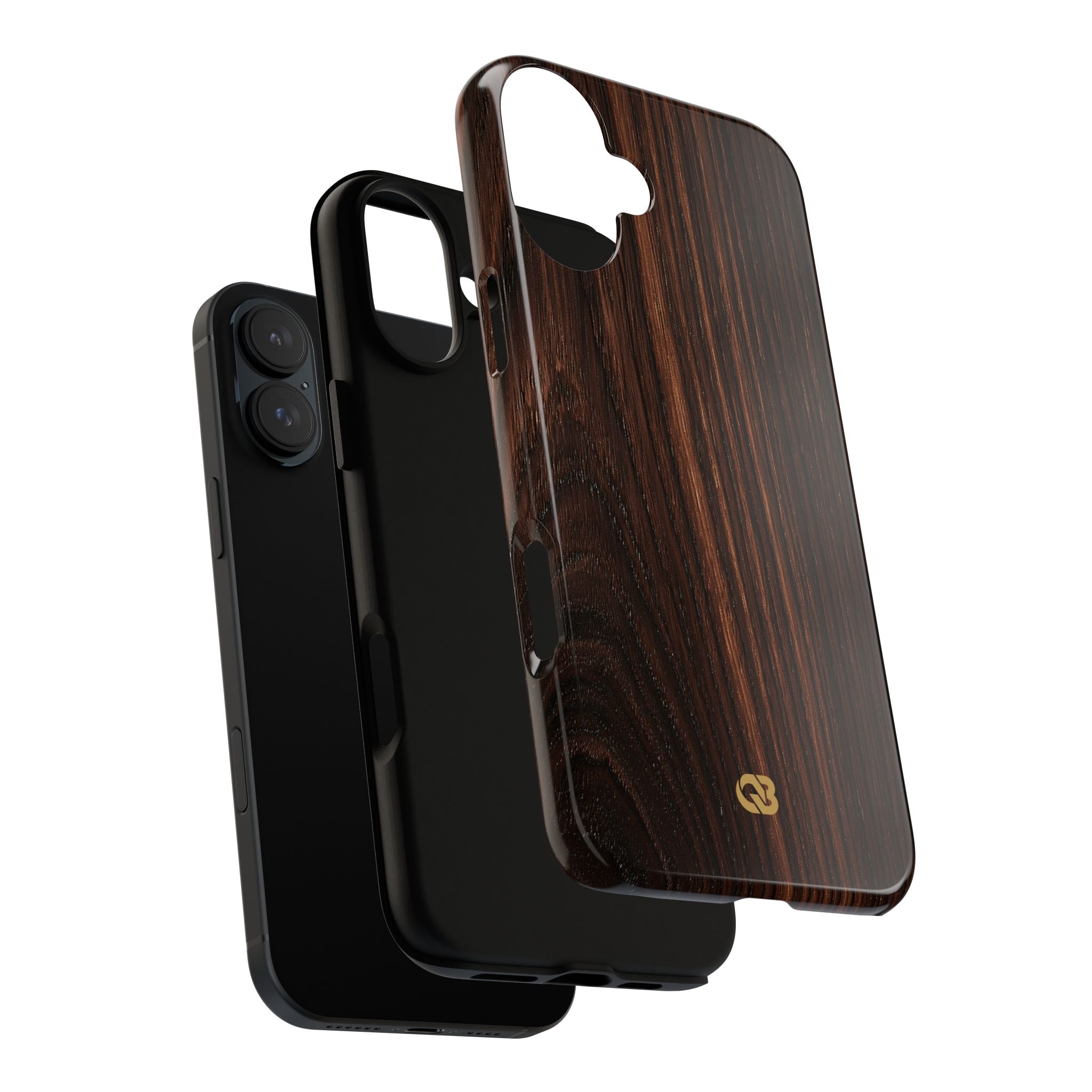 Brown Tough Phone Case for iPhone - Burnished Mahogany Grain