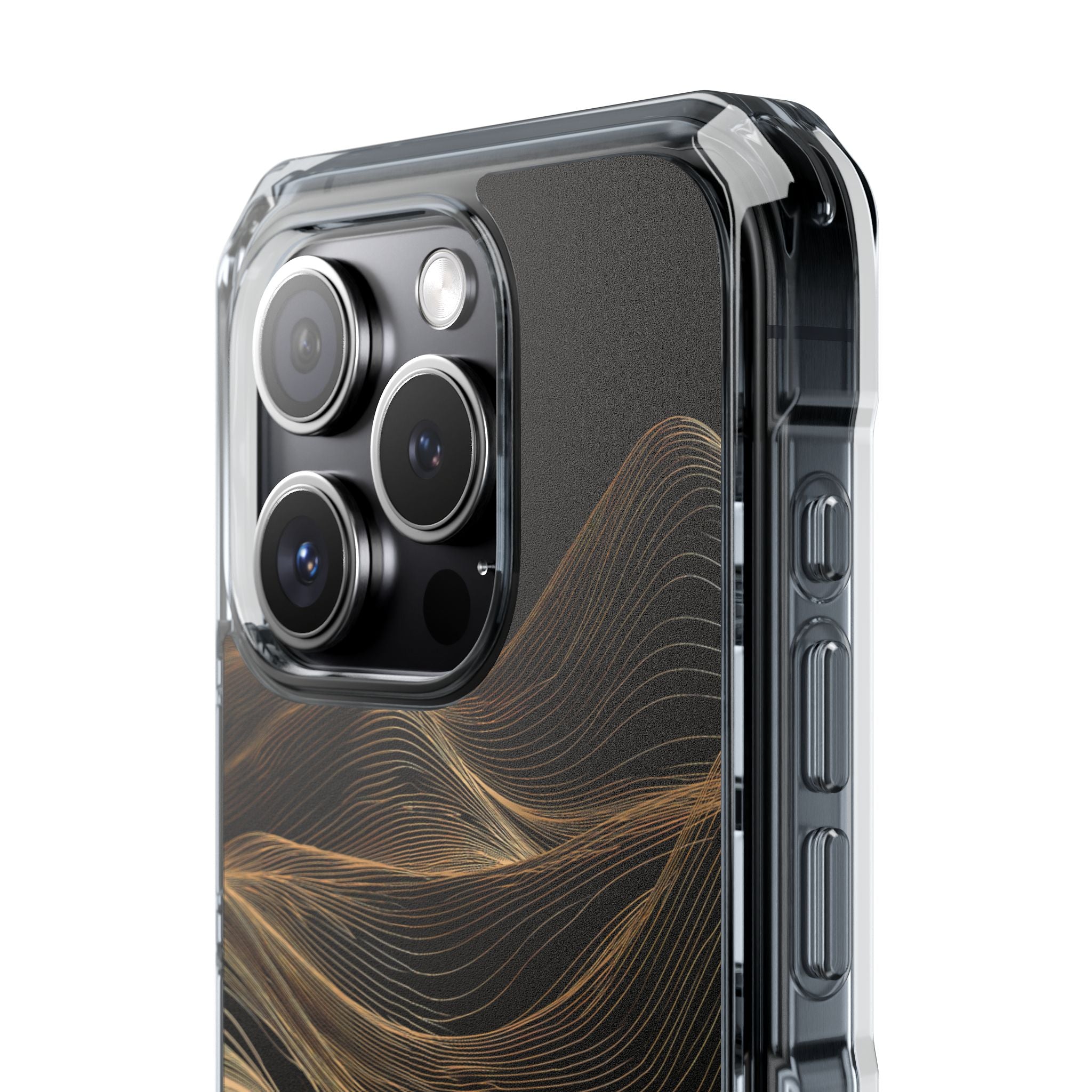 Black Impact MagSafe Phone Case for iPhone - Copper Topo Ridge