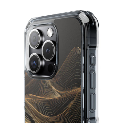 Black Impact MagSafe Phone Case for iPhone - Copper Topo Ridge