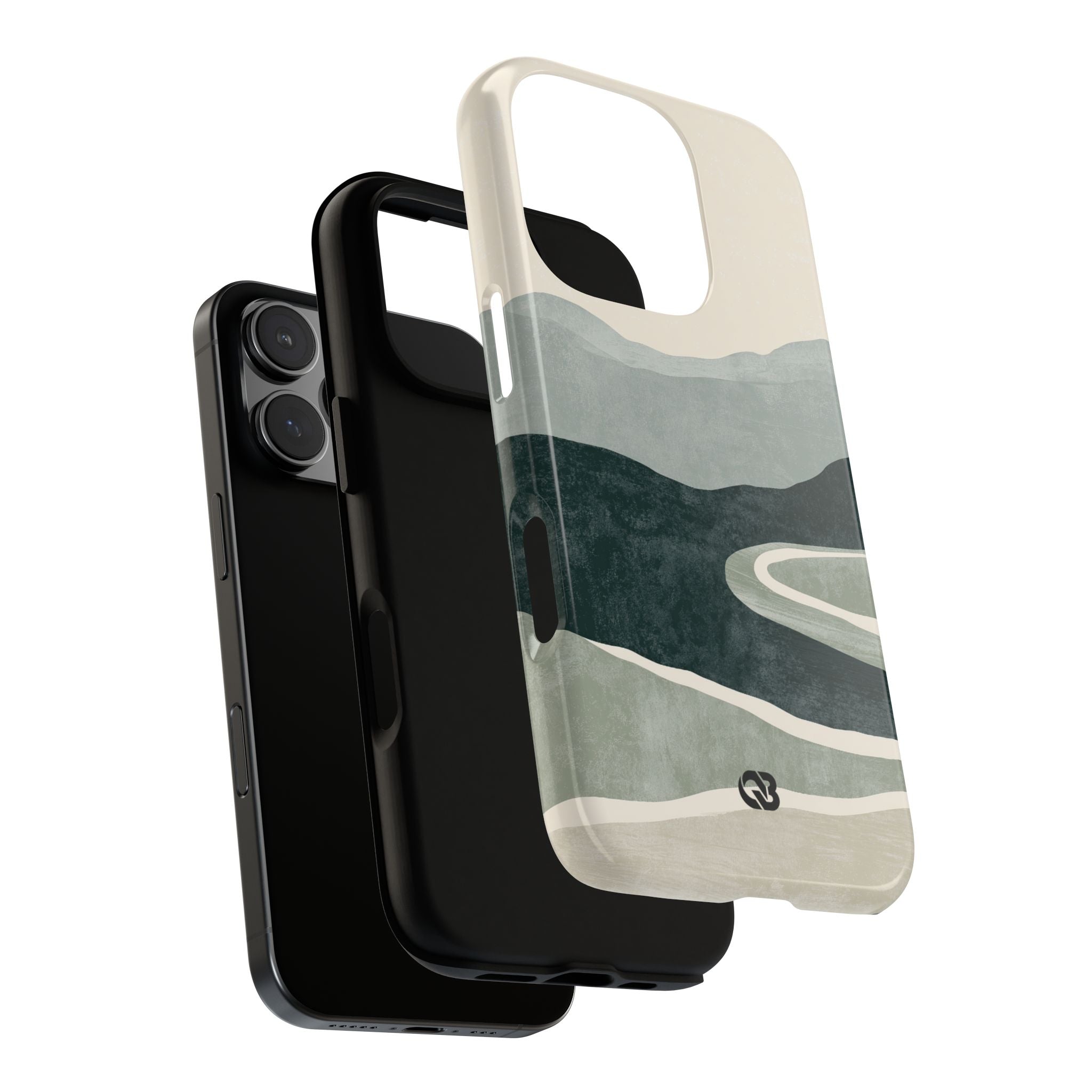 Green Tough Phone Case for iPhone - Misty Sage Valley