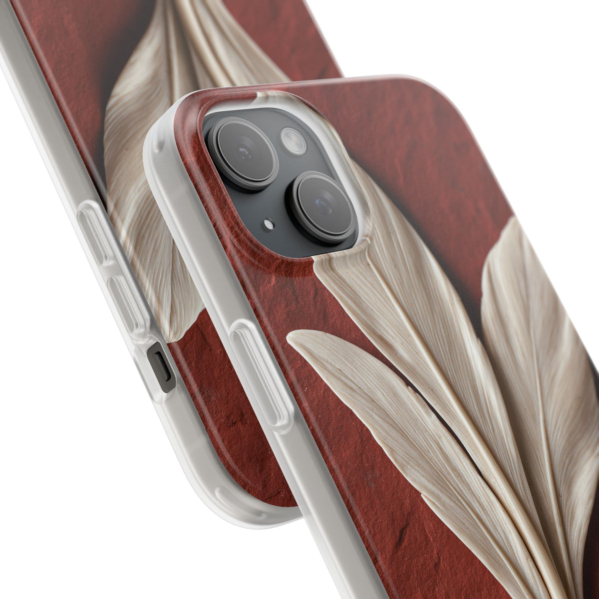 Carved Ivory Plume · Lite Phone Case for iPhone ·  Red