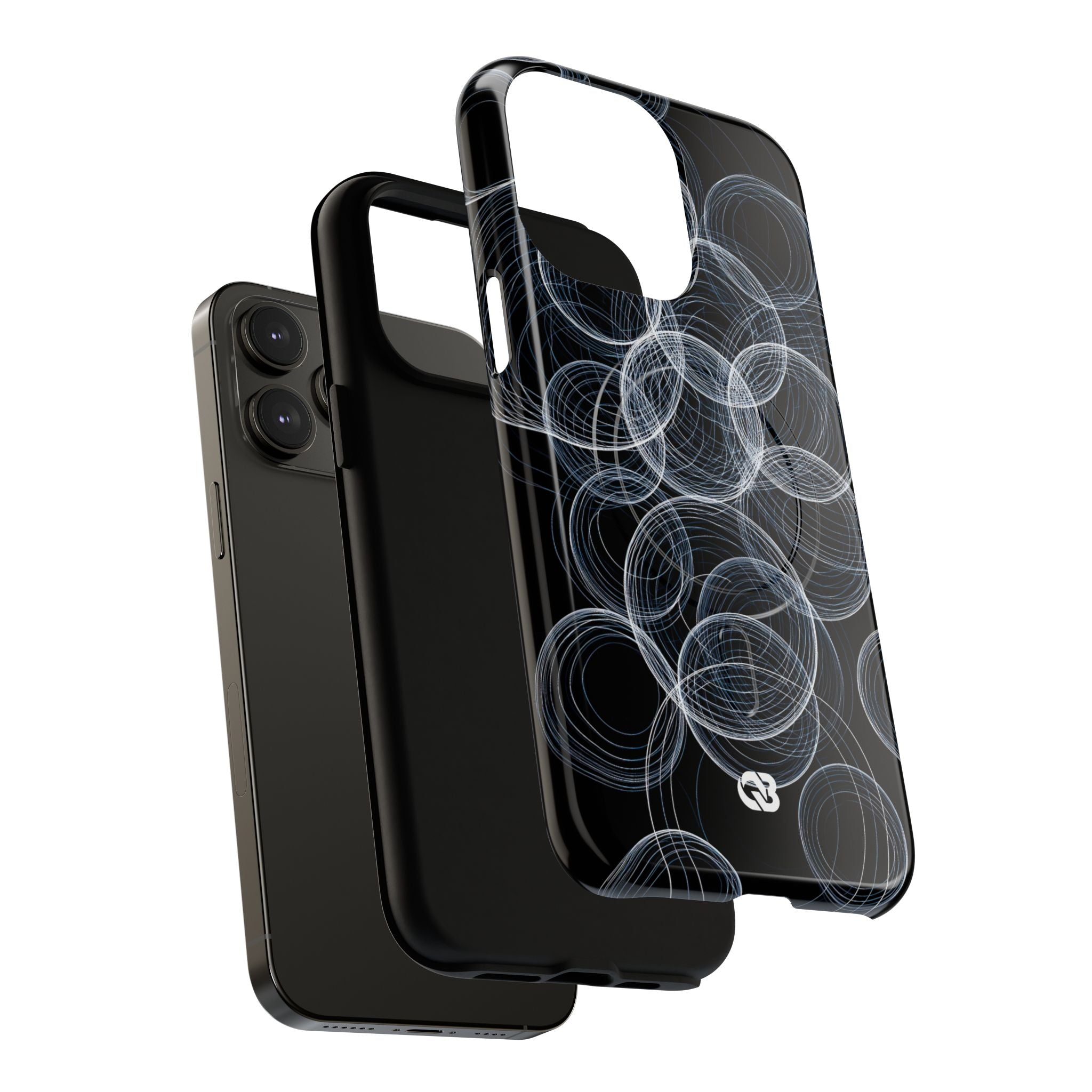 Black Tough 2.0 Magsafe Phone Case for iPhone - Frosted Ring Matrix