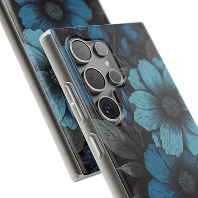 Obsidian Blue Petals · Soft Phone Case for Samsung