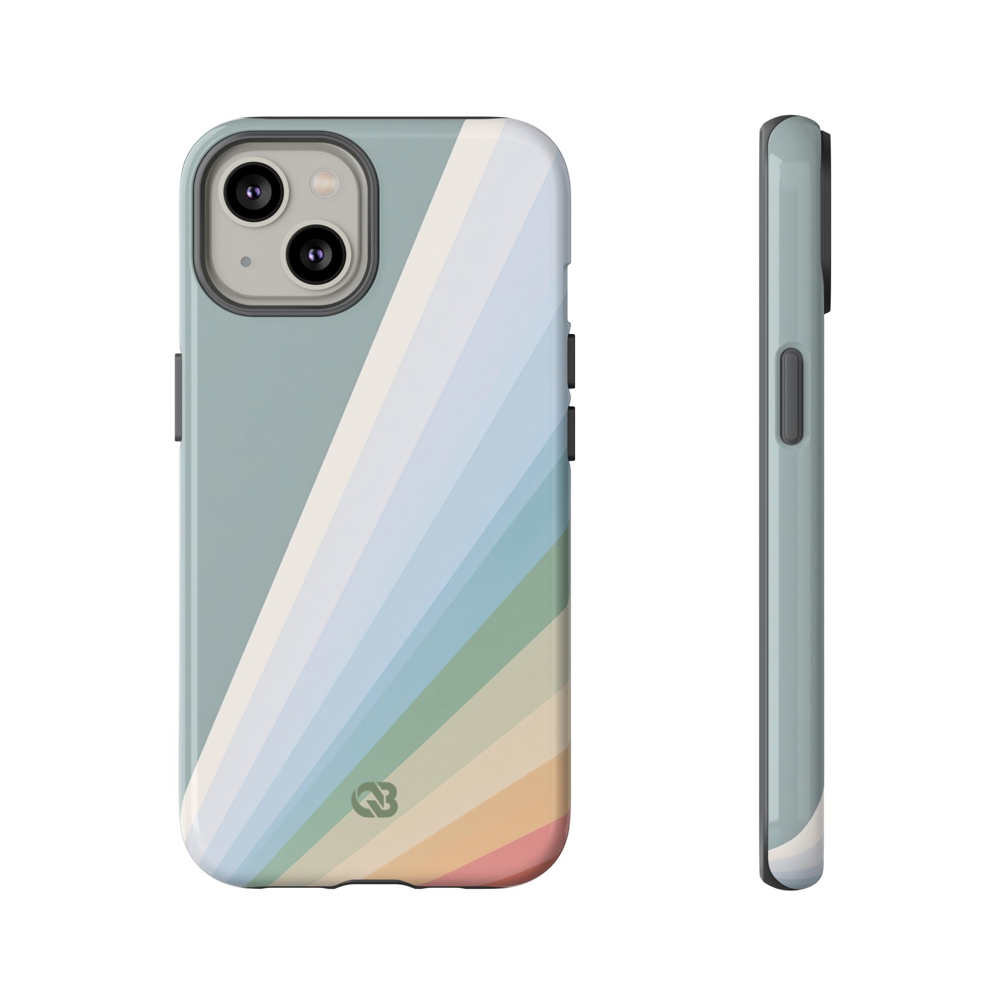 Green Tough Phone Case for iPhone - Sage Prism Beam