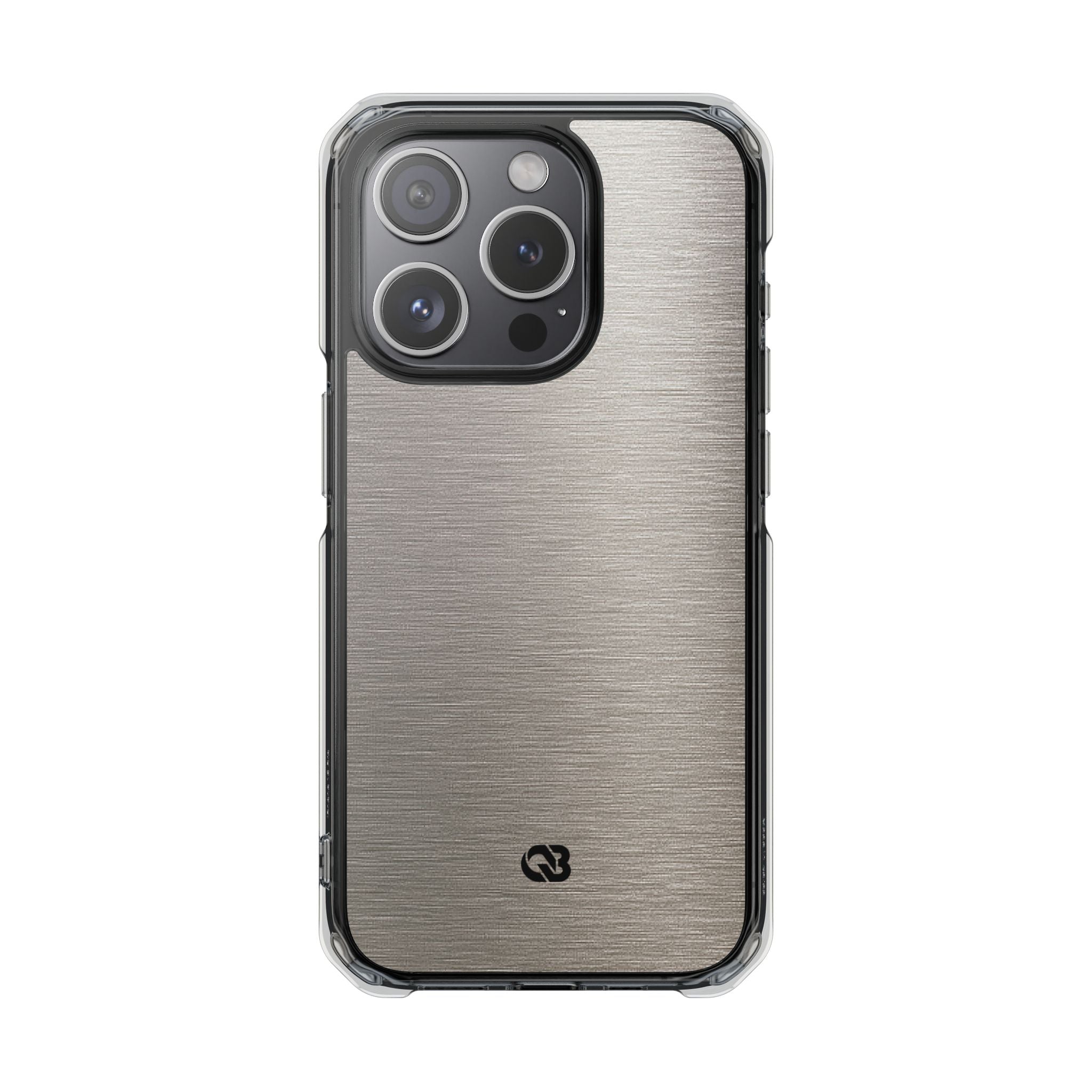 Grey Impact MagSafe Phone Case for iPhone - Brushed Nickel Linen