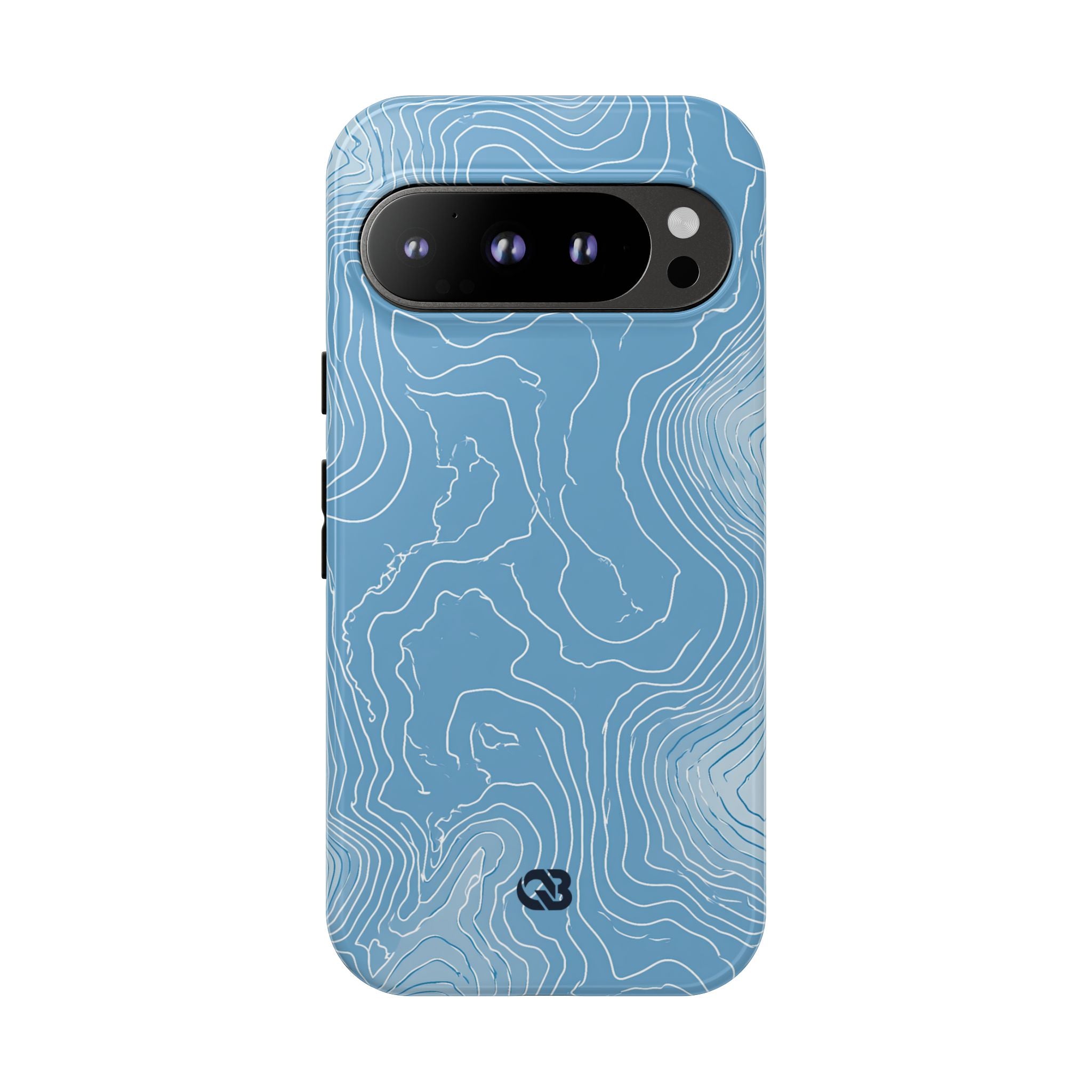 Blue Tough Phone Case for Google Pixel - Glacial Ridge Topo
