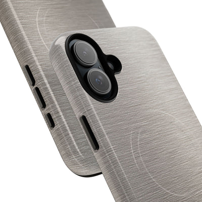 Grey Tough 2.0 Magsafe Phone Case for iPhone - Brushed Nickel Linen