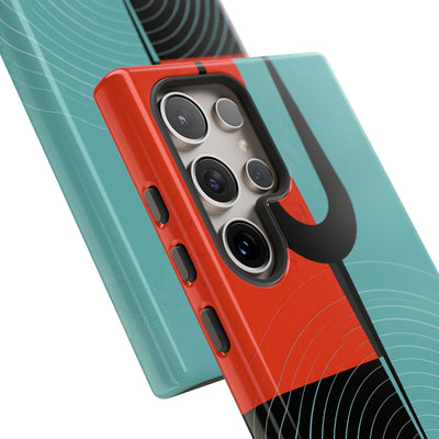 Teal Tough Phone Case for Samsung - Sonic Static Split