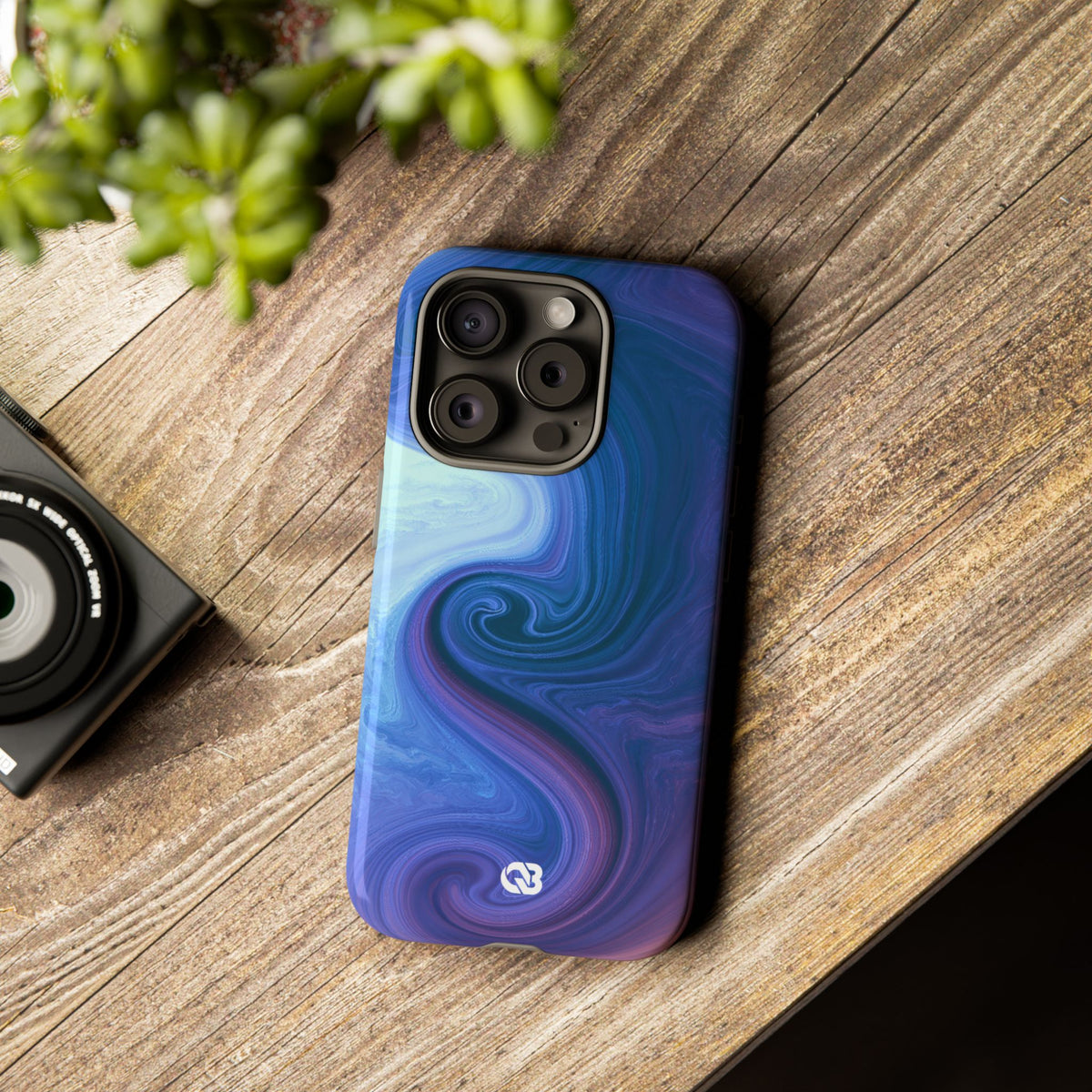 Azure Fluid Swirl · Tough Phone Case for iPhone · Blue