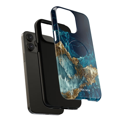 Gezacktes Gold Split iPhone 14 Pro Max Case - Tough+