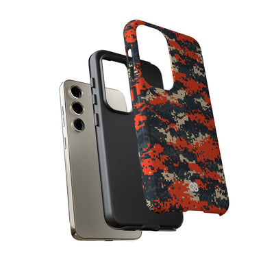 Signal Pixel Camo · Tough Phone Case for Samsung · Orange