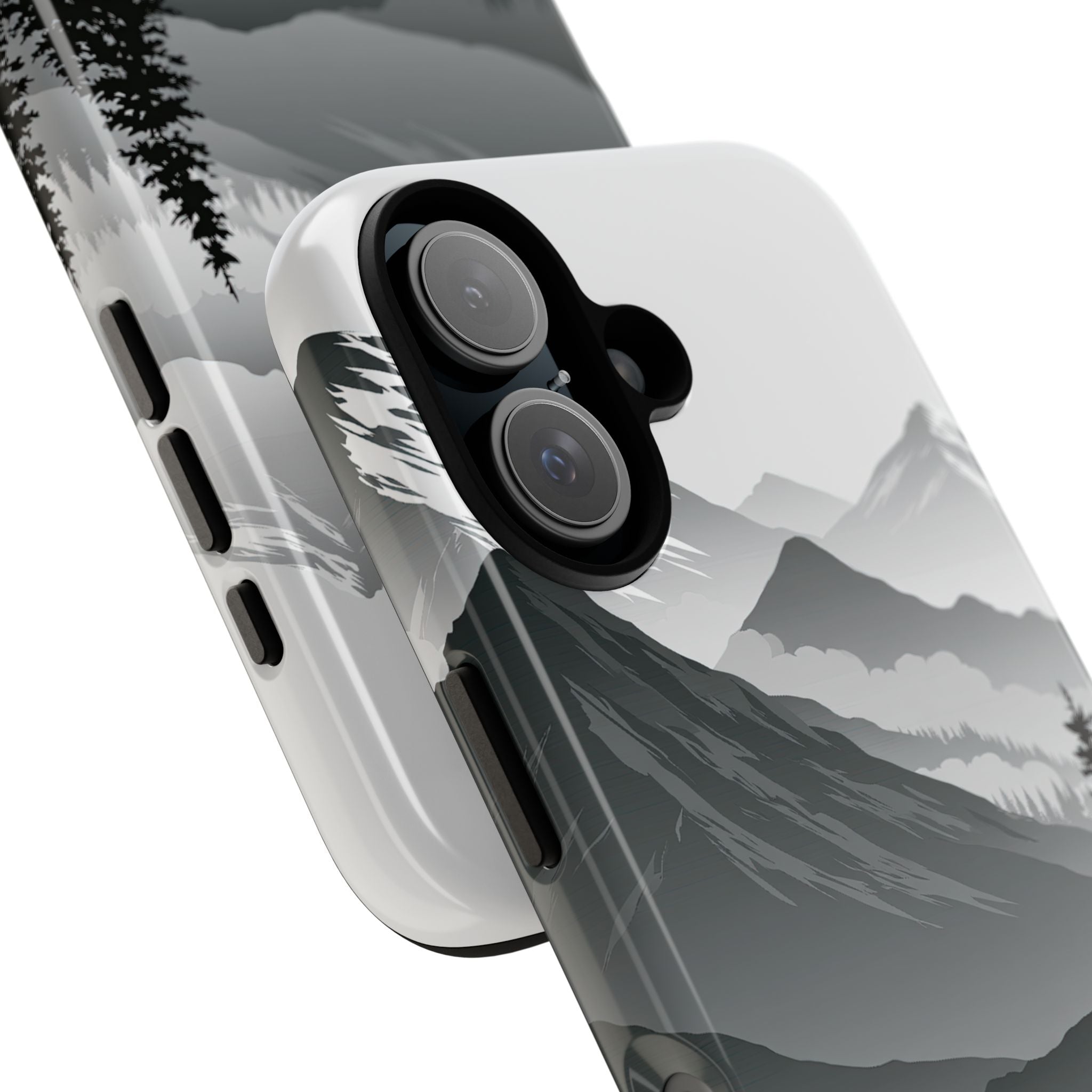 Grey Tough Phone Case for iPhone - Granite Ridge Mist