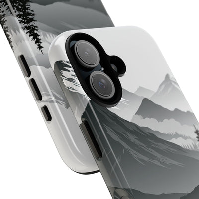 Grey Tough Phone Case for iPhone - Granite Ridge Mist