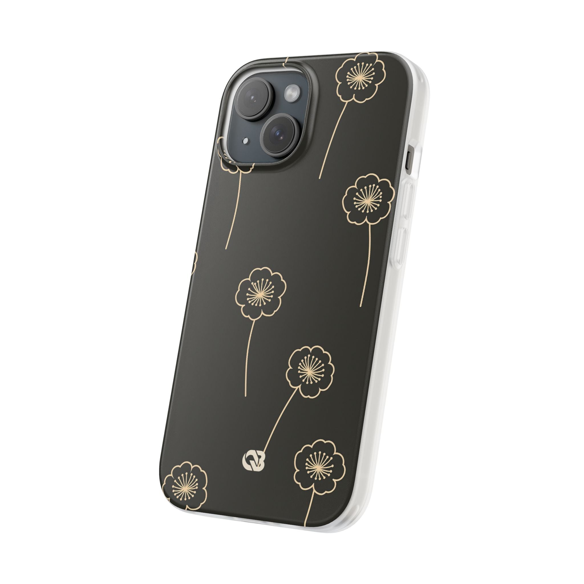 Black Lite Phone Case for iPhone - Obsidian Sand Petals