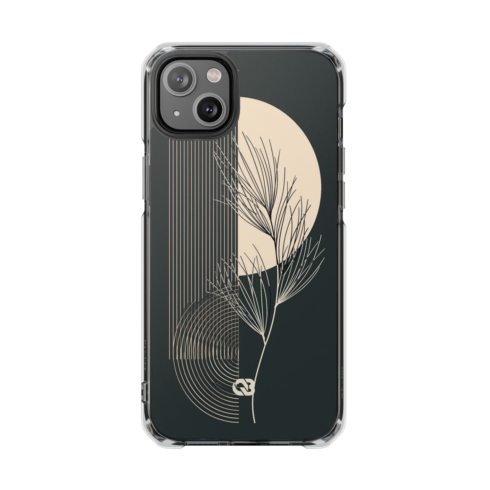 Black Impact MagSafe Phone Case for iPhone - Obsidian Sand Willow